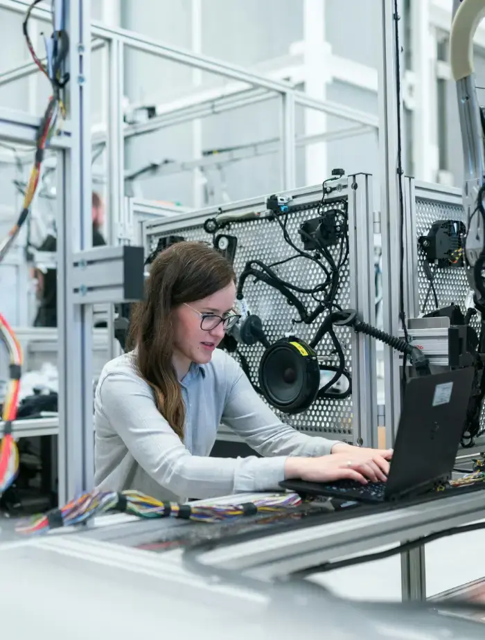 female engineer at a computer