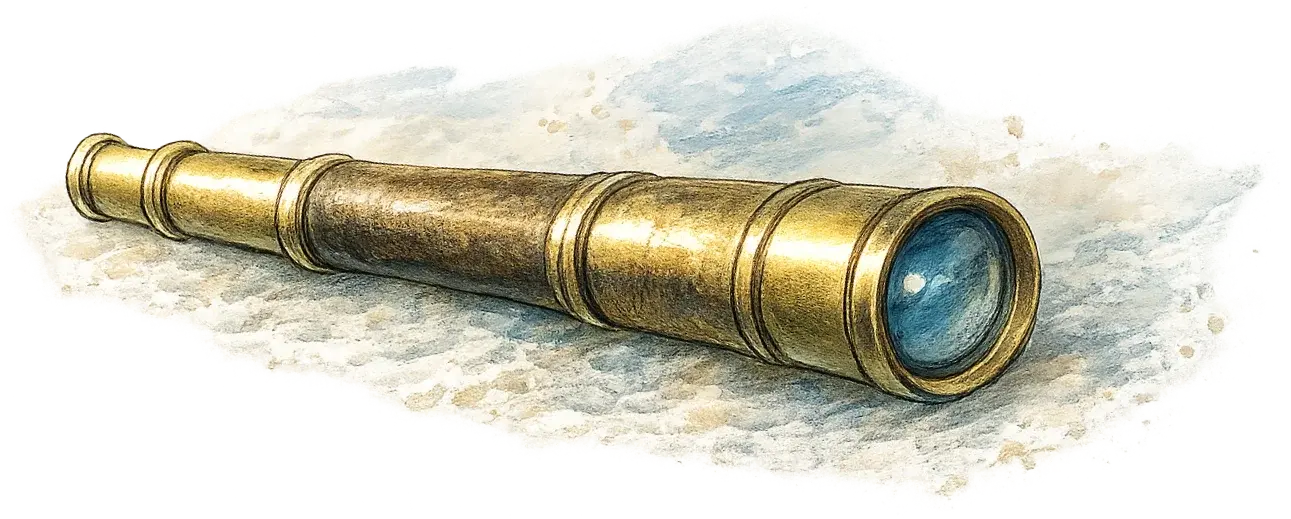 Eyeglass representing focused review and clarity